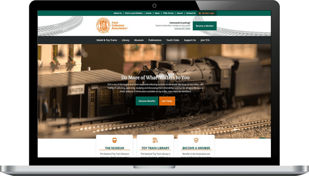 Train Collectors Association web design